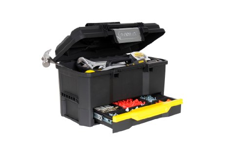 Stanley Werkzeugbox Kunststoff (mit integrierter Schublade, Deckelaussparung, entnehmbare Trage, 48,1×27,9×28,7) 1-70-316