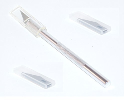 Bastelmesser mit 20 Skalpell Ersatzklingen Typ #11 Cutter Hobbymesser von Washati