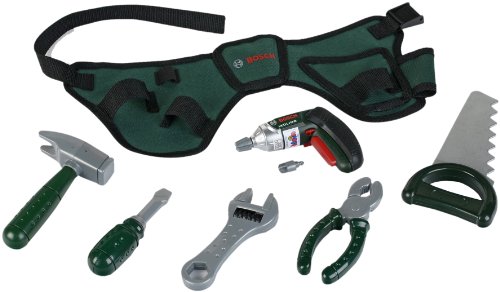 Theo Klein 8493 – BOSCH Werkzeuggürtel mit Akkuschrauber Ixolino, Spielzeug