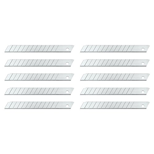 Wedo 789 Ersatzklingen Abbrechklingen (für handelsübliche Cutter, Carbonstahl, 9 mm, Etui) 10 Stück, silber