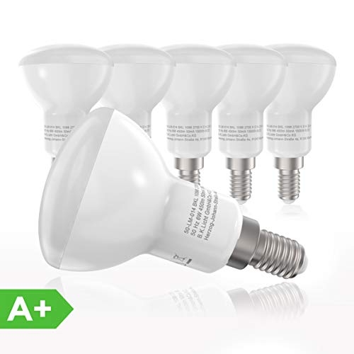LED Leuchtmittel I E14 Fassung Reflektorform I R50 I 5 x 6W 450LM Lampen I warm-weiß I 5er Pack I ersetzen 40W