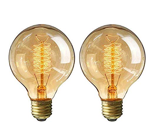 Edison Glühbirne Warmweiß E27 Vintage 40W G80 Globe Glühlampe Retro Dimmbar Dekorative Glühbirne 2pack
