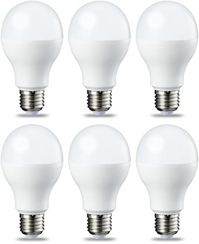 AmazonBasics E27 LED Lampe, 9W (ersetzt 60W), [Energieklasse A++], warmweiß, 6er-Pack